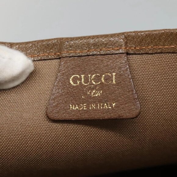 GUCCI GG Plus Supreme Web Sherry Line Tote Bag PVC Beige Red Green Auth ep9518 - Picture 10 of 16